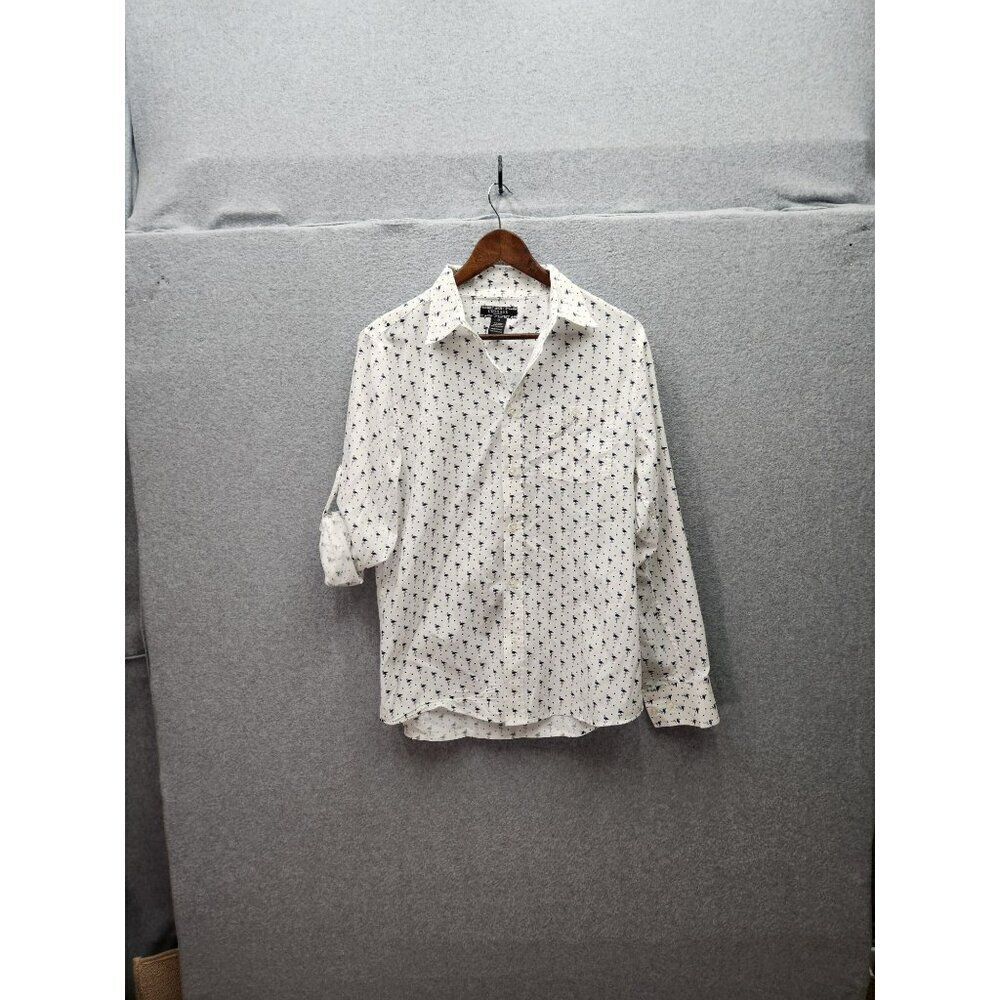 Courage Clothing Co. Mens White Long Sleeve Flamingo Print Shirt Size M Cotton/P